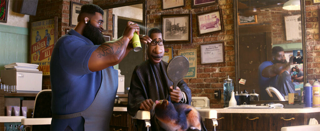 靈魂急轉彎的理髮師 Daz 正在為 Joe 理髮